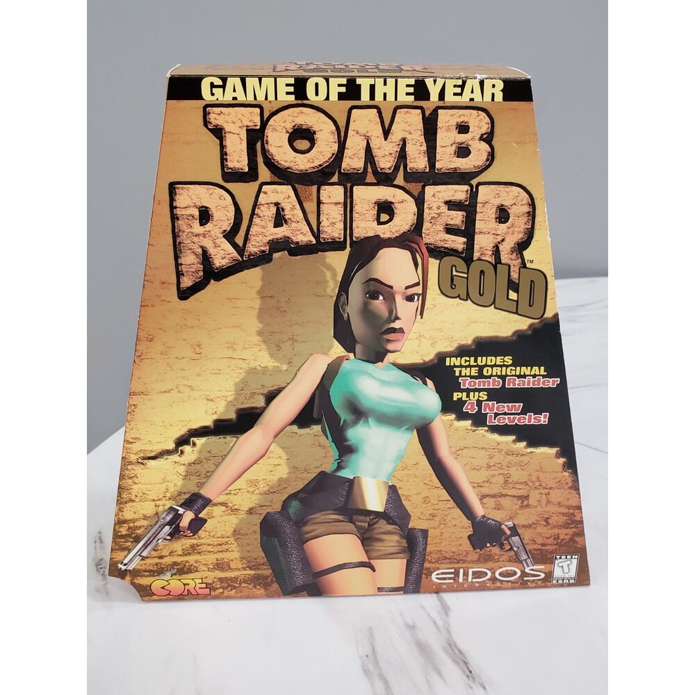 Tomb Raider Gold Trapezoid Big Box Sealed 1998‎ PC CD Rom